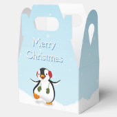 Niedliche Winterpinguin-Gefälligkeitsbox Geschenkschachtel (Geöffnet)