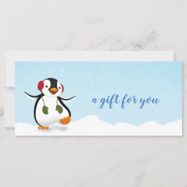 Niedliche Winterpinguin-Geschenkkarte