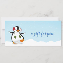 Niedliche Winterpinguin-Geschenkkarte
