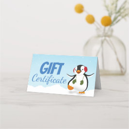 Niedliche Winterpinguin-Geschenkkarte Platzkarte