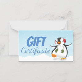 Niedliche Winterpinguin-Geschenkkarte Platzkarte