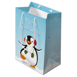 Niedliche Winterpinguin Mittelgebäck Mittlere Geschenktüte