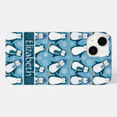 Niedliche Winterpinguine Design Name hinzufügen Case-Mate iPhone Hülle (Rückseite (Horizontal))