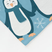 Niedliche Winterpinguine Design Name hinzufügen Fleecedecke (Ecke)