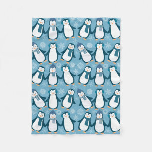 Niedliche Winterpinguine Fleecedecke