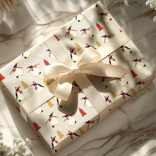 Niedliche Winterpinguine Geschenkpapier