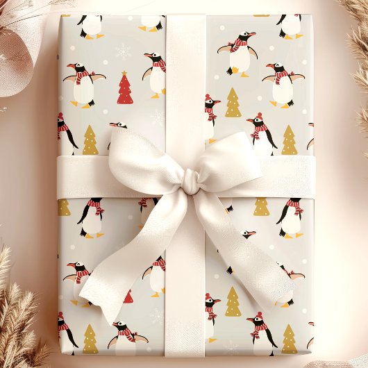 Niedliche Winterpinguine Geschenkpapier