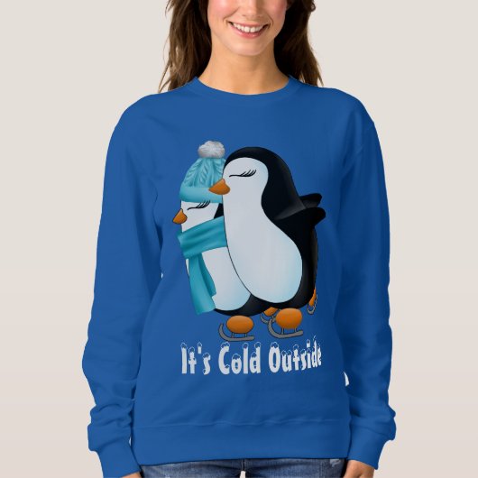 Niedliche Winterpinguine kalt außerhalb des Pullov Sweatshirt (Vorderseite)