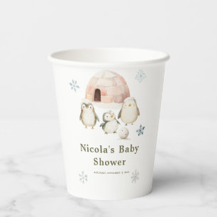 Niedliche Winterpinguine Kinderdusche Pappbecher