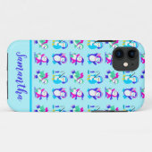 Niedliche Winterpinguine Personalisiert Case-Mate iPhone Hülle (Rückseite (Horizontal))