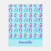 Niedliche Winterpinguine Personalisiert Fleecedecke (Vorderseite)