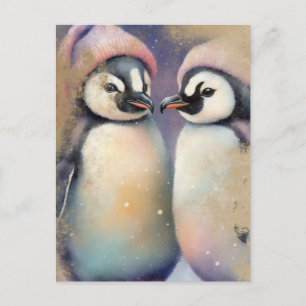 Niedliche Winterpinguine Postkarte