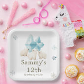 Niedliche Winterpolarbären Geburtstagsparty Pappteller (Party)