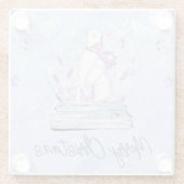 Niedliche Winterpolarbärenschneedecke Glasuntersetzer (Rückseite)