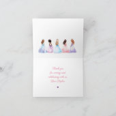 Niedliche Winterprinzessin Royal Birthday Girl Dankeskarte (Innenseite)