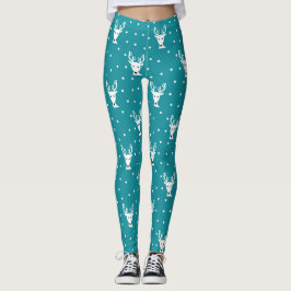 Niedliche Winterrentiermuster Leggings