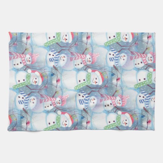 Niedliche Wintersaison Snowmen Kunst, Dichtung und Geschirrtuch (Horizontal)