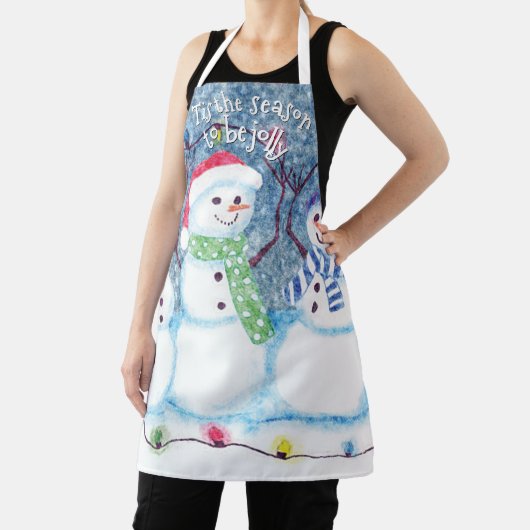 Niedliche Wintersaison Snowmen Kunst, Dichtung und Schürze (InSitu)