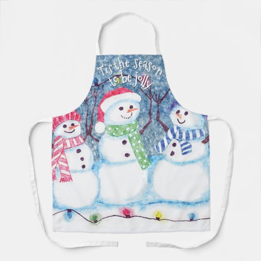 Niedliche Wintersaison Snowmen Kunst, Dichtung und Schürze (Vorderseite)