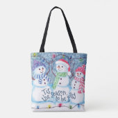 Niedliche Wintersaison Snowmen Kunst, Dichtung und Tasche (Rückseite)