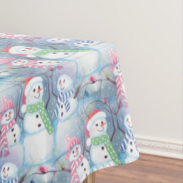 Niedliche Wintersaison Snowmen Kunst, Dichtung und Tischdecke