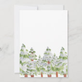 Niedliche Winterschneebäume Kinder zum Geburtstag  Einladung (Rückseite)