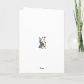 Niedliche Winterschneeflocken Blauer Baby Hund Feiertagskarte (Rückseite)