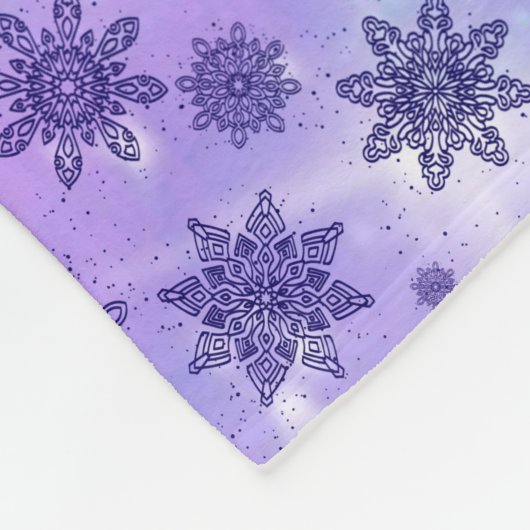 Niedliche Winterschneeflocken Blue Baby Owl Cap Fleecedecke (Ecke)