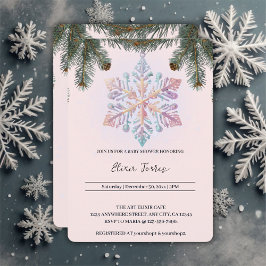 Niedliche Winterschneeflocken Niedliche Babydusche Einladung