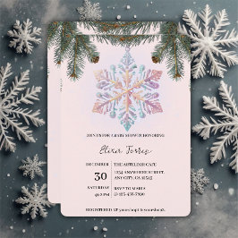 Niedliche Winterschneeflocken Niedliche Babydusche Einladung