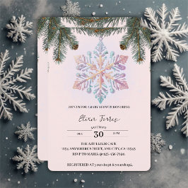 Niedliche Winterschneeflocken Niedliche Babydusche Einladung