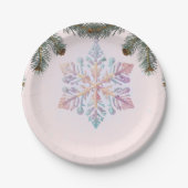 Niedliche Winterschneeflocken Niedliche Babydusche Pappteller (Vorderseite)