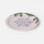 Niedliche Winterschneeflocken Niedliche Babydusche Pappteller (Schrägansicht)