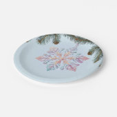 Niedliche Winterschneeflocken Niedliche Babydusche Pappteller (Schrägansicht)