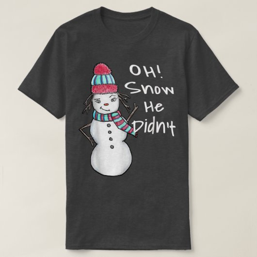 Niedliche Winterschneefrau T-Shirt (Design vorne)