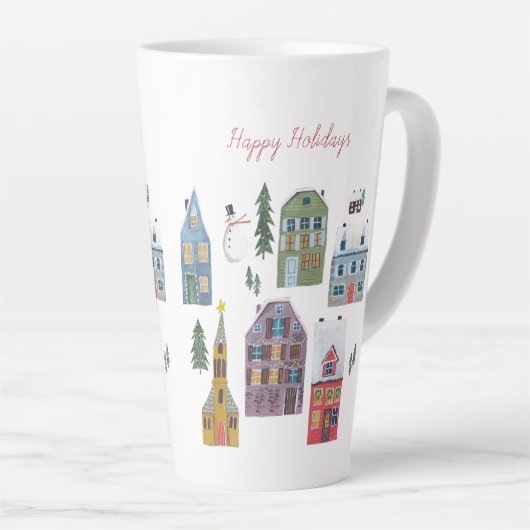 Niedliche Winterschneehäuser Milchtasse (Rechte Ecke)