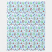 Niedliche Winterschneekatze Fleecedecke (Vorderseite)