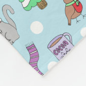 Niedliche Winterschneekatze Fleecedecke (Ecke)