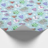 Niedliche Winterschneekatze Geschenkpapier (Ecke)