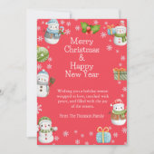 Niedliche Winterschneezeit Feiertagskarte (Vorderseite)