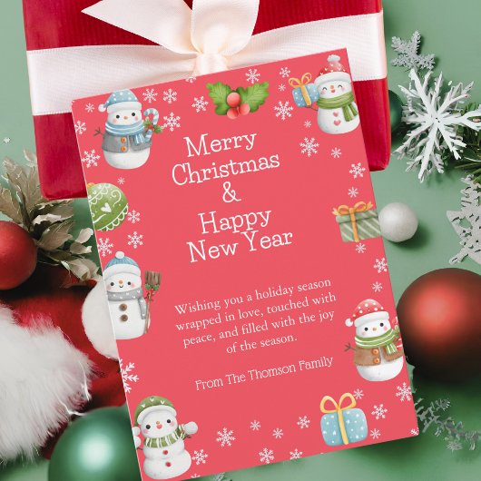 Niedliche Winterschneezeit Feiertagskarte