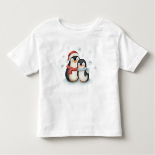 Niedliche Winterschwärme Penguin Weihnachten Kleinkind T-shirt