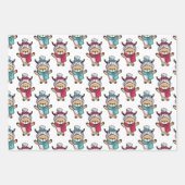 Niedliche Winterskarven der Reindee zu Weihnachten Geschenkpapier Set (Vorderseite)