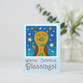 Niedliche Wintersonnenweihe Feiertagspostkarte (Stehend Vorderseite)