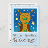 Niedliche Wintersonnenwein - Farbgebung | Feiertagskarte (Vorne/Hinten)