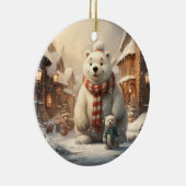 Niedliche Winterszenen Keramik Ornament (Rechts)