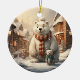 Niedliche Winterszenen Keramik Ornament