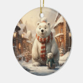 Niedliche Winterszenen Keramik Ornament (Links)