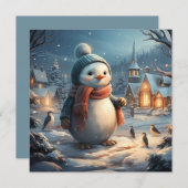 Niedliche Winterszenen mit Flachkarte (Vorne/Hinten)