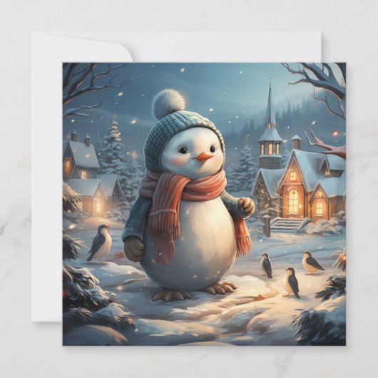 Niedliche Winterszenen mit Flachkarte (Vorderseite)